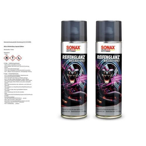 2x SONAX 500ml TIRES GLOSS SPECIAL EDITION TIRE CARE RUBBER CARE - Picture 1 of 2