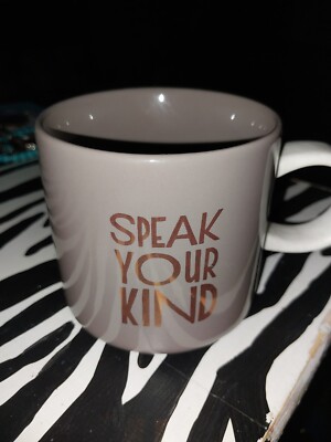 Starbucks Speak Your Kind Coffee Tea Mug Cup Ceramic Rose Gold! A3