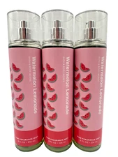 Bath & Body Works LOT of 3 Watermelon Lemonade Fragrance Perfume Mist Spray 8 oz