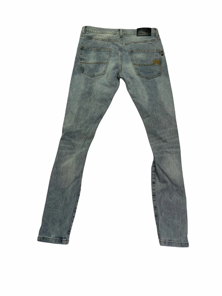 допинг выстиранный искусственно состаренный узкие мужские джинсы размер 30 x 33 белая линия конус - Изображение 3 из 4