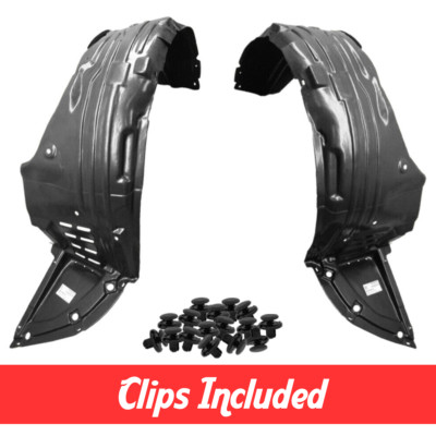 Front Driver & Passenger Side Fender Liner Set w/ Clips For 2009-2014 Maxima