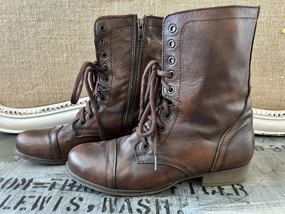 steve madden troopa combat boot brown