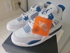 Jordan 4 Off White/Neutral Grey/Military Blue Style HF4281-141 Size 6y
