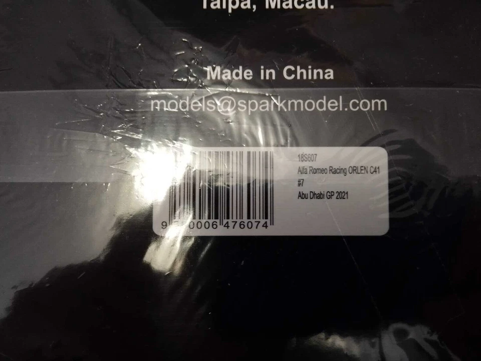 Spark F1 Alfa Romeo Orlen C41 #7 Kimi Raikkonen LAST Abu Dhabi 2021 1/18 18S607 - Immagine 2 di 2