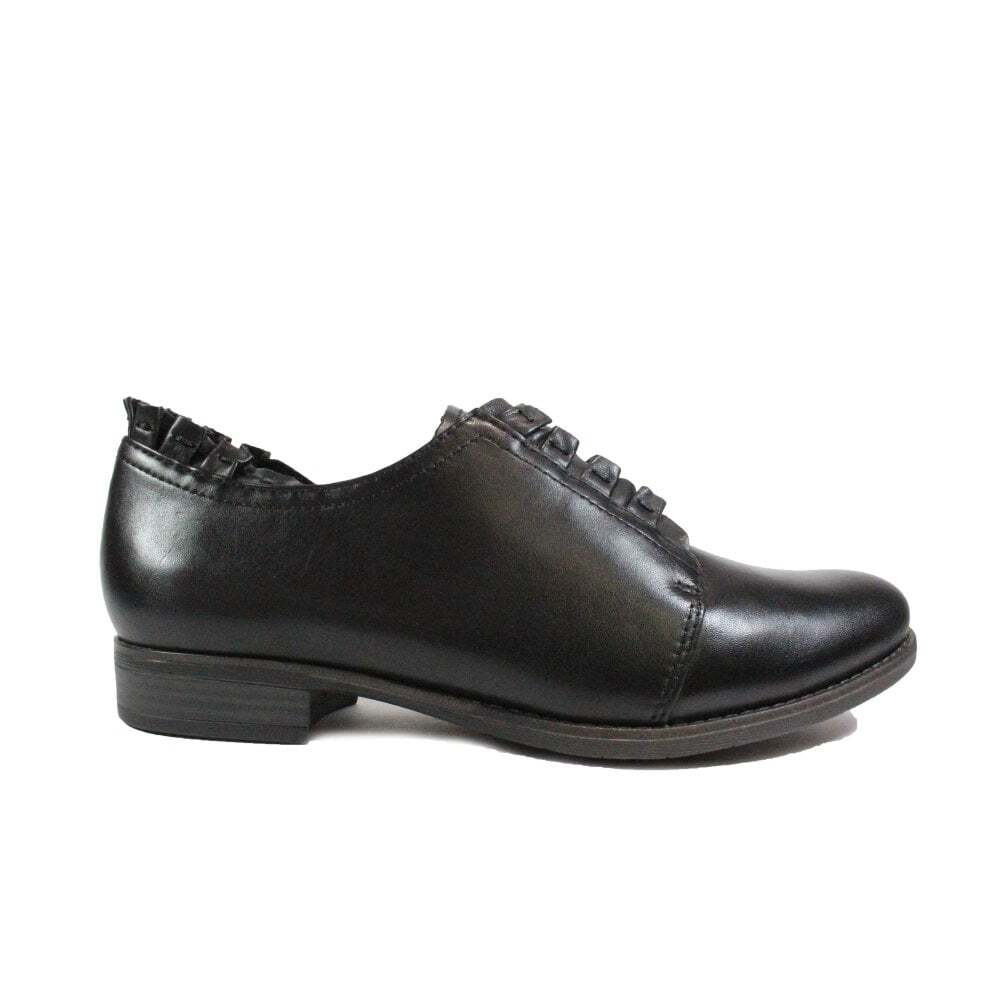 Tamaris 23220 Black Leather Womens Lace Up Shoes EU 37