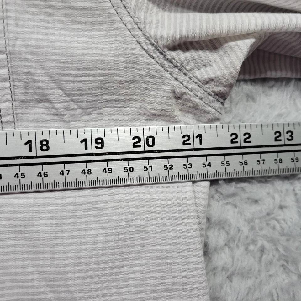 Modern Culture MC Shirt Mens Medium Gray Striped Button Up Long Sleeve - Image 3 of 4