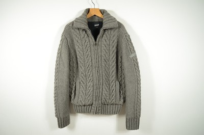 SCHOTT NYC _ HERREN FLEECE GEFÜTTERTE STRICK GROB JACKE PULLOVER WARM WOLLE _ Gr. XL