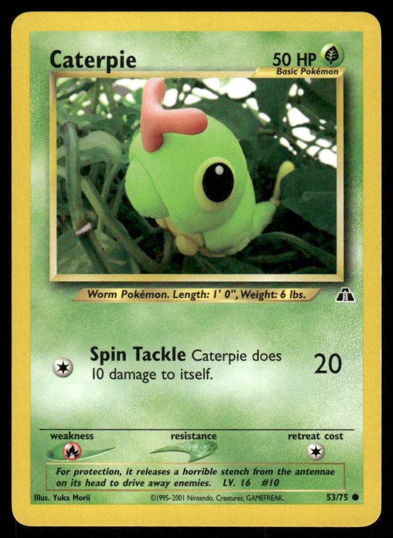 Pokemon Tcg Caterpie #53 Pokemon Neo Discovery LP