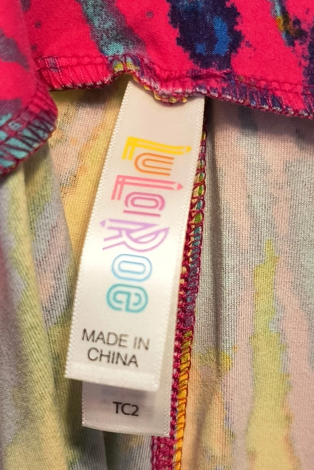 Tc2 LuLaRoe Leggings NEON RAINBOW Tie Dye RARE Fits 18/24 - Image 3 of 4