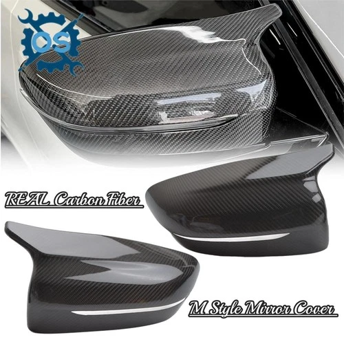 Real Carbon Fiber Side Mirror Cover Cap For 17-23 BMW G11 G20 G22 G30 G38 2x