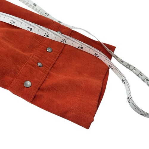 Cato Women's Large Coral Faux Suede Burnt Orange Jacket Full Zip Pockets Stud - Picture 10 of 10