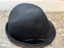 Vintage Scala Collezione Women's Cloche 100 Wool Hat Black Adjustable