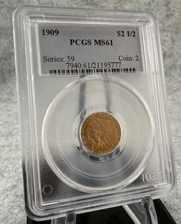 1909 $2.50 Gold Indian PCGS MS61 Series:59