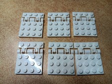 LEGO LOT 6 WHITE 3X4 1X4 HINGE PLATE LOCKING DUAL FINGERS ASSEMBLED