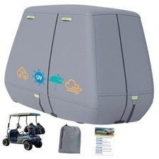 800D Waterproof Golf Cart Cover 2/4/6 Passenger, Fit for 2 Passenger Cart Gray