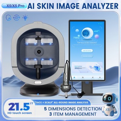 X5 Pro 3D AI Skin Image Analyzer High Definition Pixels Whole Facial Scanning