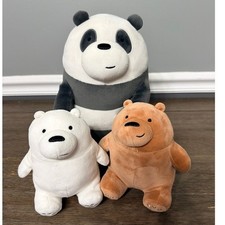 We Bare Bears Grizz, Panda,  Ice Bear Plush Set