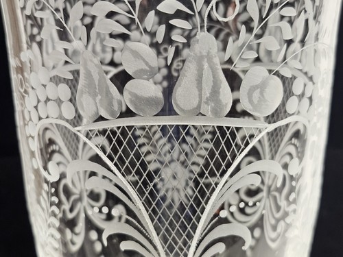 Lg Signed Cenedese & Albarelli Murano Gold Flake Art Glass Engraved Vase 14 3/8" - Picture 9 of 14