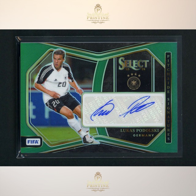 LUKAS PODOLSKI 2023-24 Selet FIFA Pitchside Signatures Auto 5/5 Green 1A