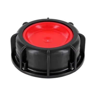 REKUBIK IBC S60x6 Schraubkappe 3-tlg. (Schwarz/Rote PE-Scheibe)