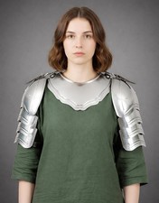 Medieval Steel Pauldrons & Gorget, Lady Knight Armor