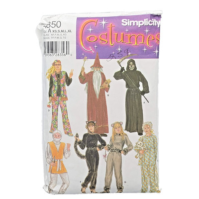 Simplicity 4850 Adult  Costume Hippy Wizard Ninja Cat Baby Size A XS- XL