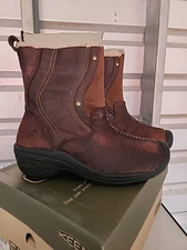 New Keen Womens Brown Leather Sherpa Lined Ankle Boots Chester 5441 Size 7.5