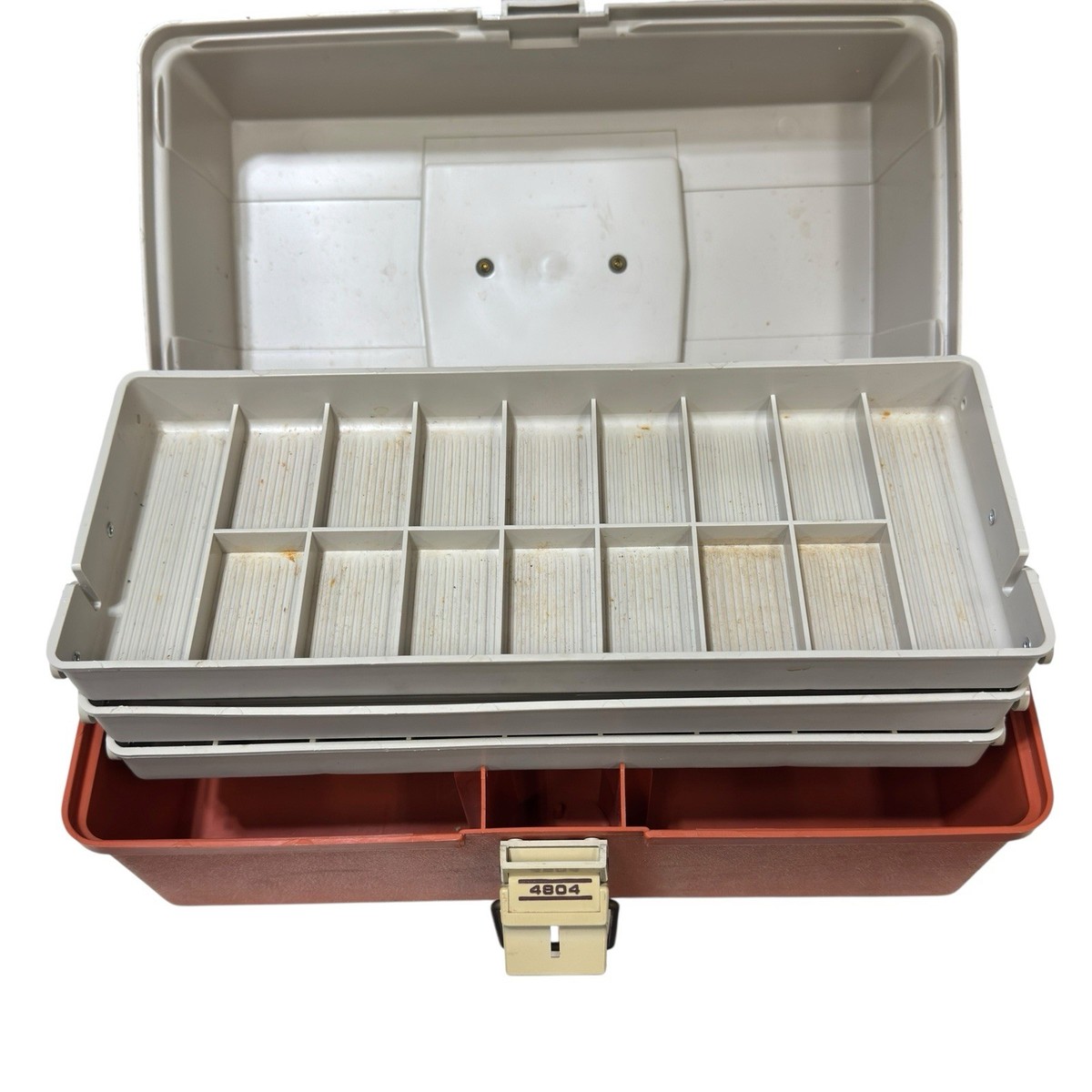 Vintage Plano Model 4804 Three Tier Fishing Tackle Box - Clean - Made In The USA | eBay Vintage Plano Model 4804 Three Tier Fishing Tackle Box - Clean - Made In The USA | eBay