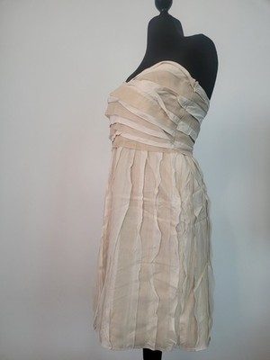 Dianne von Furstenberg DVF Gold Kari Kleid Gr. 12/L 40 trägerlos Cocktail Mini