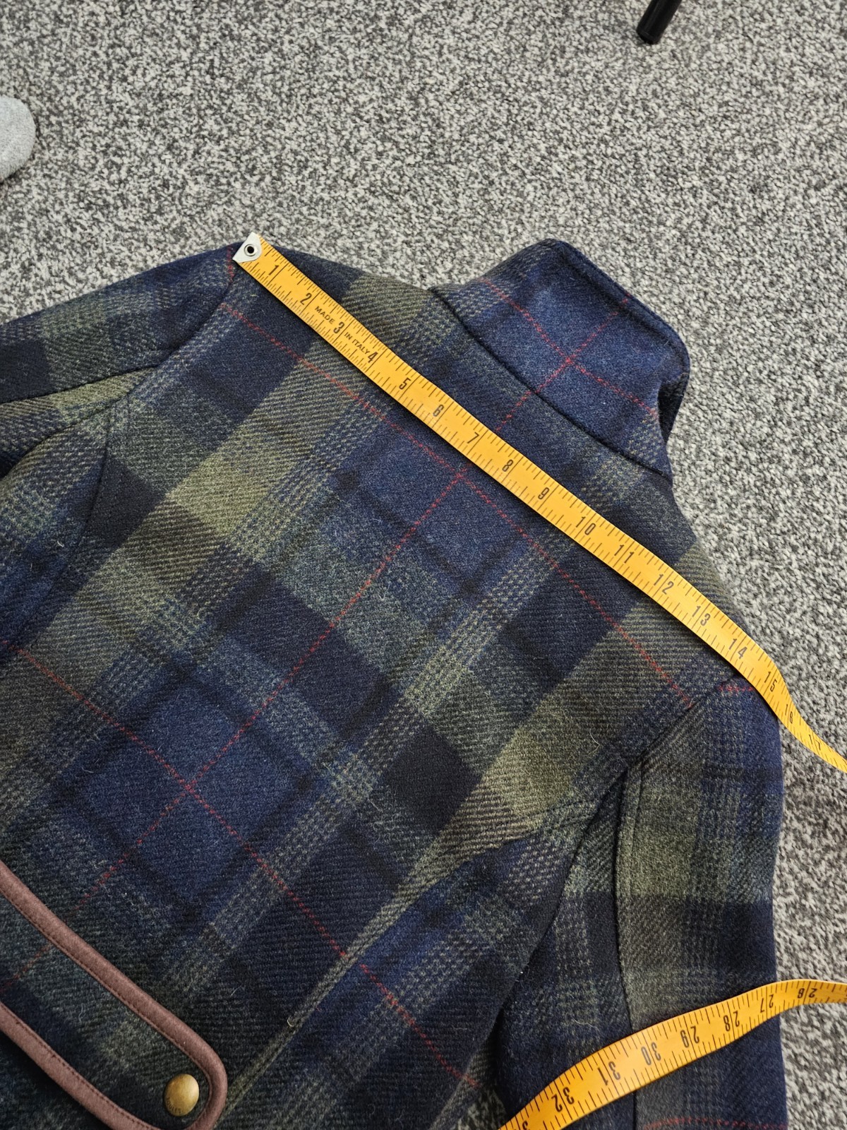 Joules Tweed Field Coat Women's UK 10 Blue & Green Tartan Check Jacket Wool