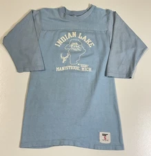 Vintage Indian Lake Manistique MI T Shirt Jersey Sz XS/S Collegiate Pacific 70s