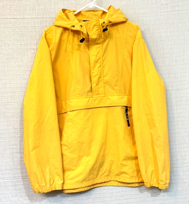 EUC Against the Elements Lg Sleeve Pullover Hooded Jacket/Windbreaker, Yellow XL