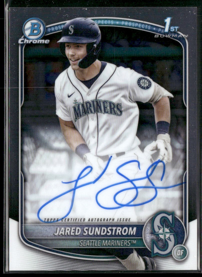2025 Bowman Chrome Prospect Auto Jared Sundstrom Mariners 1st Autograph