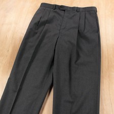 vtg 90s y2k LAUREN RALPH LAUREN worsted wool pleated cuffed dress pants 34x32