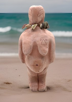 Rare Fertility Goddess Terracotta Figurine W/Symbolic Incised Motifs - Exquisite