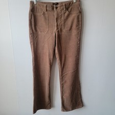 quince women's stretch corduroy flare pants size 8 warm brown