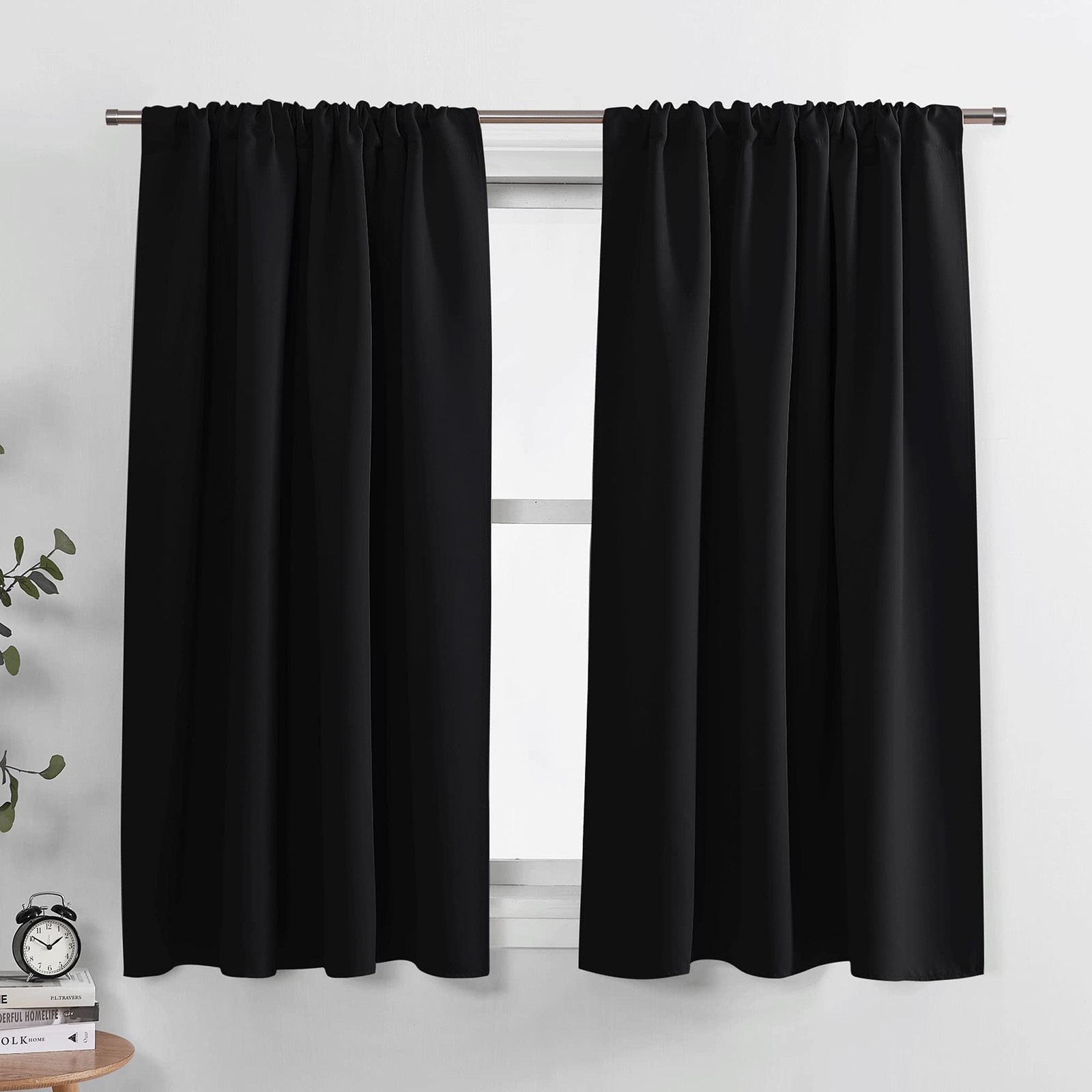 Short Blackout Curtains for Kitchen Over Sink 45 inch Long, Thermal Insulated...