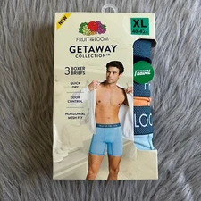 Fruit Of The Loom Boxer Briefs Mens Size XL 40-42 Quick Dry 3 Pair Oder Control