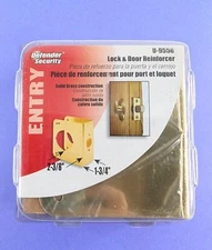 Prime-Line Door Reinforcer – 4.5" H x 3.875" W – Defender Security Brass Finish