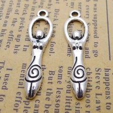 BULK 150Pcs Sun Goddess Charms DIY Jewelry Making Pendant Antique Silver