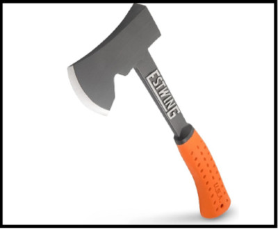 Estwing Camper's Axe - 14'' Hatchet with Forged Steel Construction & Shock Grip -
