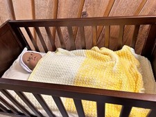 New Handmade Crochet Heirloom Baby Blanket Afghan 32 x 40 Super Soft Yellow crea