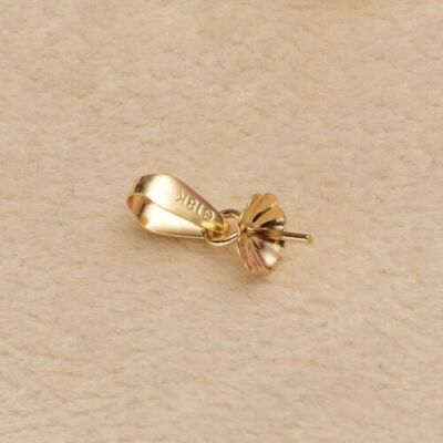 Solid 18K gold Pearl Pendant Clasp Bail Pin Setting DIY Pendant one item