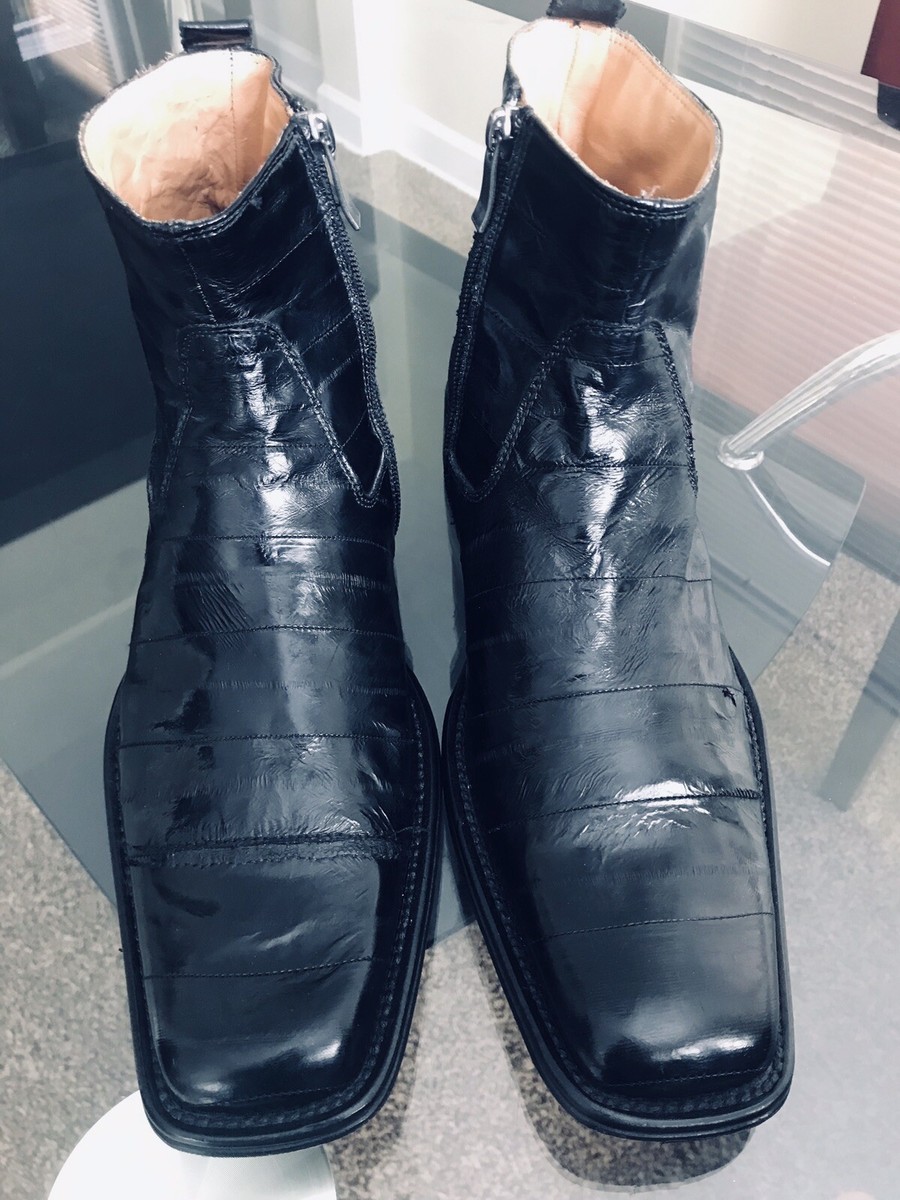 Kenneth Cole Mens Ankle Boots Exotic Ele Skin Size 10 Black  display picture 2