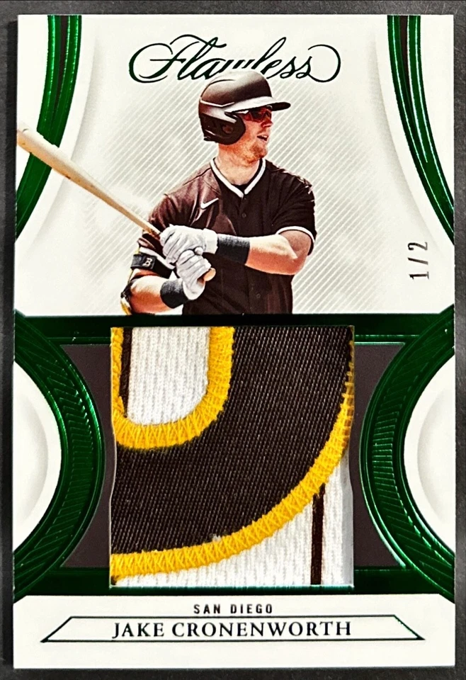2022 Flawless Jake Cronenworth #'d 1/2 Jumbo Patch Emerald San Diego Padres - Image 2 of 3