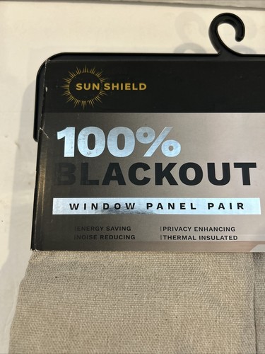 Sun Shield 100% blackout Window Panel Pair 37in W x 84in L New - Picture 3 of 4
