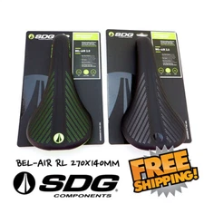 SDG Bel-Air RL Ti-Alloy Rail 270x140mm Road Bike MTB Bicycle Saddle-Green/Silver