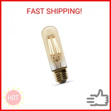 Feit Electric Vintage Exposed Filament Amber Glass LED T10 with a Medium E26 Bas
