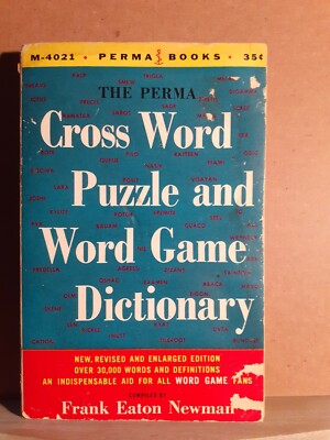 Cross word puzzle and word game dictionnary - newman permabooks 1957 6° printing