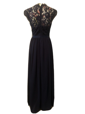 miusol women's formal floral lace evening party maxi dress Miusol Women's Contrast Floral Lace Chiffon Ruffle Hem Formal Party Long Dress